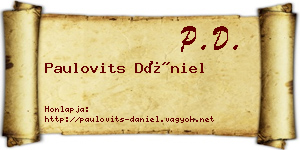 Paulovits Dániel névjegykártya